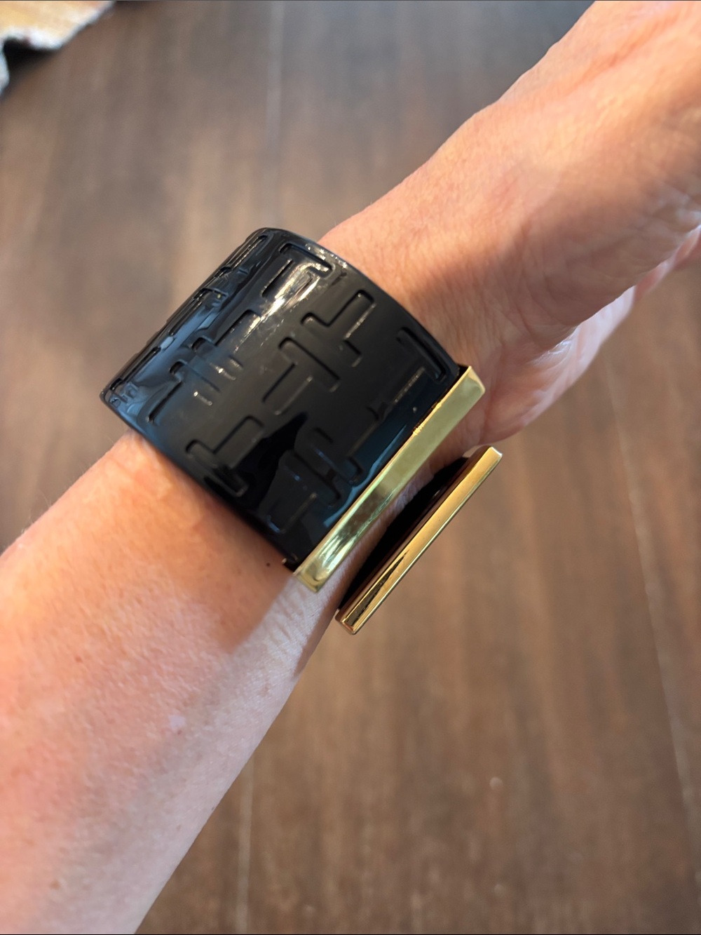 Tory Burch black with gold trim Cuff-Style Bracelet